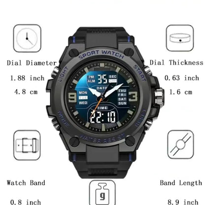 Men's Sporty Digital Watch, Fashionable Watch with Digital Display, Trendy Watch for Daily Life, Water Resistant Watch