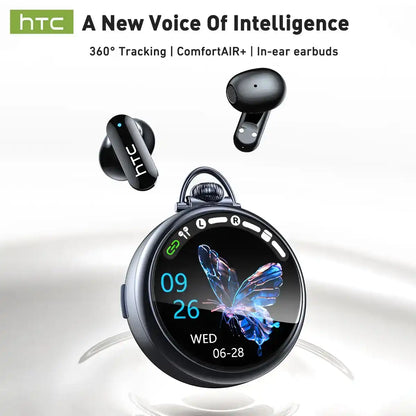 HTC NE71 Mini In-Ear True Wireless Earbuds - Bluetooth 6.0, Rechargeable, Waterproof, Touchscreen, Call-Ready Mic, Volume Control, Built-in Headset, Long Battery Life, for Office, Sports