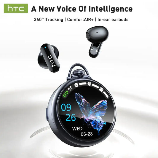 HTC NE71 Mini In-Ear True Wireless Earbuds - Bluetooth 6.0, Rechargeable, Waterproof, Touchscreen, Call-Ready Mic, Volume Control, Built-in Headset, Long Battery Life, for Office, Sports