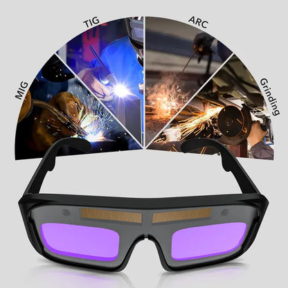 Auto-Darkening Welding Goggles | UV/IR Protection & 1/25000s Reaction - TIG/MIG/ARC Helmet with Clear Lens