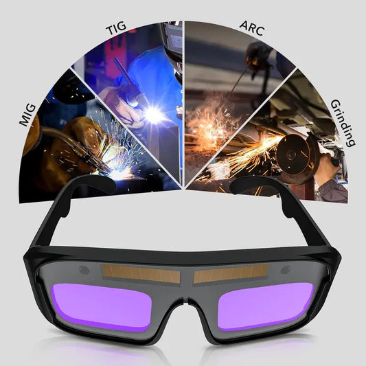 Auto-Darkening Welding Goggles | UV/IR Protection & 1/25000s Reaction - TIG/MIG/ARC Helmet with Clear Lens