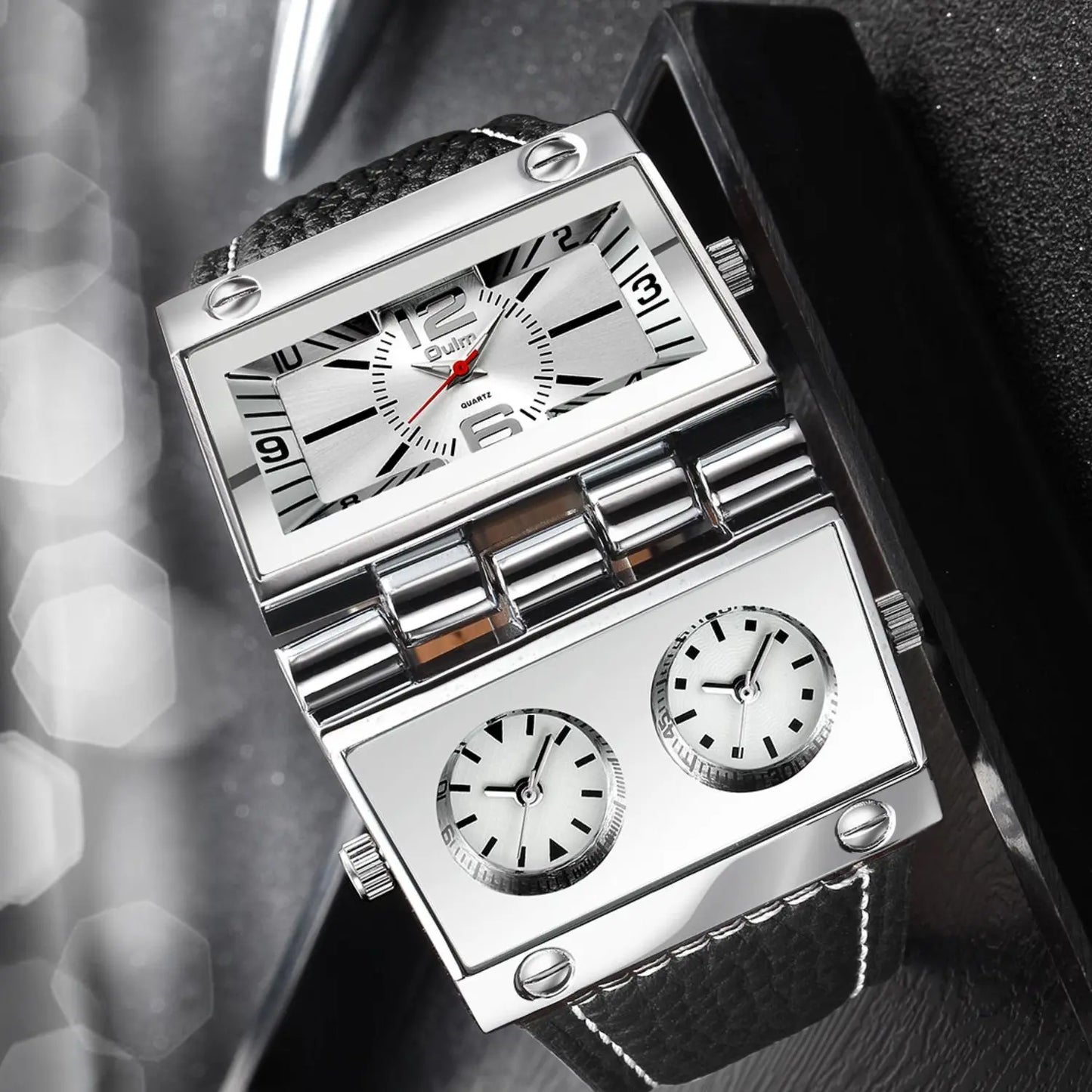 Men's Street Style Rectangle Dial Quartz Watch, Fashion Watch for Party, Daily Clothing Decor, Trendy All-match & Exquisite Watch for Birthday Gift with Box, Modern Trendy Watch