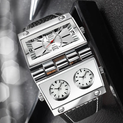 Men's Street Style Rectangle Dial Quartz Watch, Fashion Watch for Party, Daily Clothing Decor, Trendy All-match & Exquisite Watch for Birthday Gift with Box, Modern Trendy Watch
