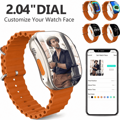 bluetooth Smart Watch with 2.02" Dial Wireless Calling Dialing 100+ Sport Modes Fitness Tracker with Various APP Reminders Call Message Reminder Touch Screen Compatible with iPhone Android Wearable Smart Bracelet Digital Wristwatch Fall Gift