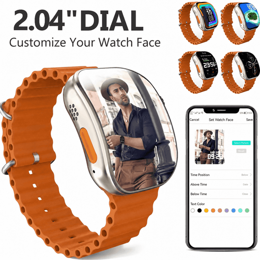 bluetooth Smart Watch with 2.02" Dial Wireless Calling Dialing 100+ Sport Modes Fitness Tracker with Various APP Reminders Call Message Reminder Touch Screen Compatible with iPhone Android Wearable Smart Bracelet Digital Wristwatch Fall Gift