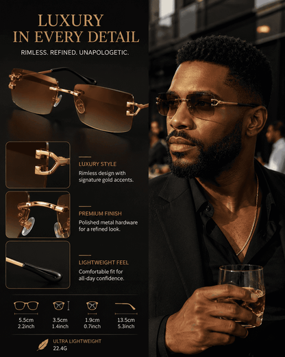 Summer Glasses, Square Rimless Summer Outfits Sunglasses for Women/Men, Elegant Summer Must Haves, Travel Essentials, Gift for Girlfriend/Bf