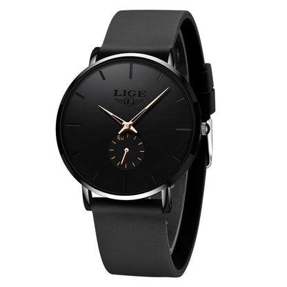 LIGE Sleek Minimalist Men's Watch – 40mm Ultra‑Thin Design, 30M Water Resistant