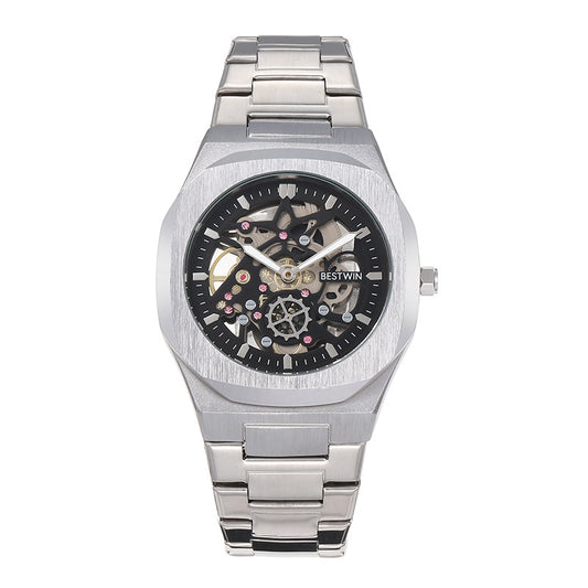 Men's Classic Business Analog Mechanical Watch, Fashion Watches for Men, Luminous Hands Watch for Parties, Daily Clothing Decor, Trendy All-match & Exquisite Watch for Birthday Gift with Box, Mechanical Style Watches