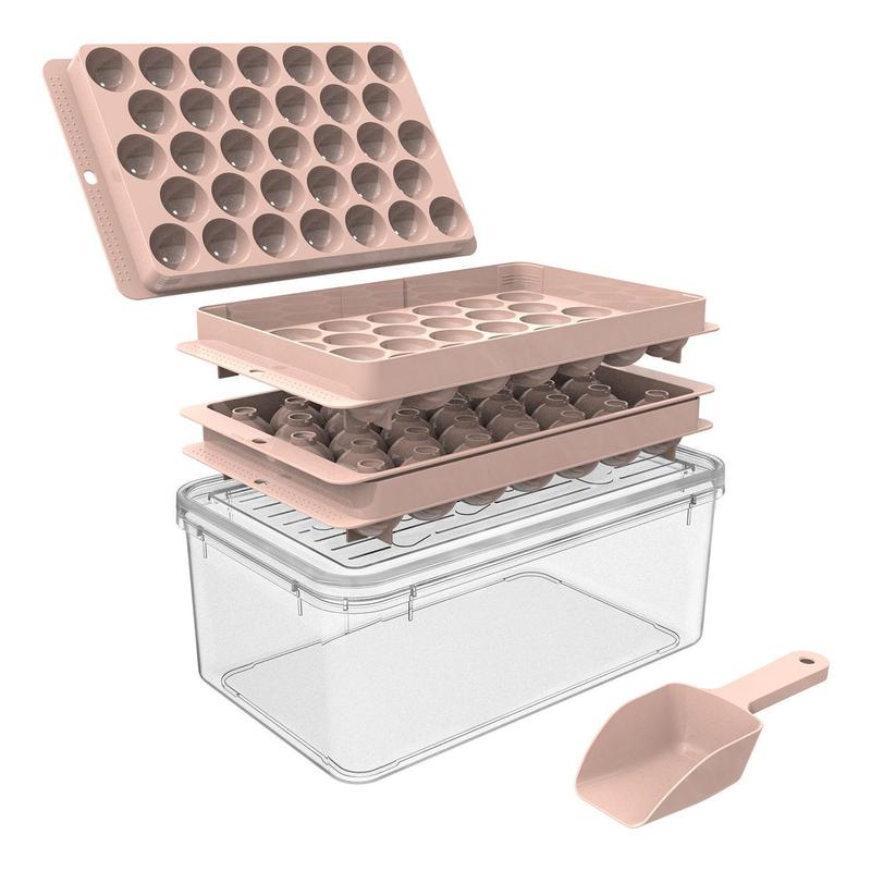 33-ball Ice Mold, 1 Set Including Ice Cube Tray & Scoop & Plastic Storage Box Containers, Ice Ball Making Tool for Home Kitchen Accessories, Kitchen Gadgets