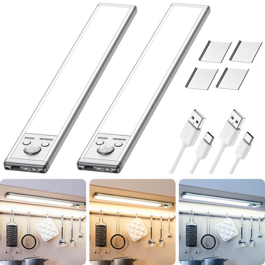 Under Cabinet Lights,Motion Sensor Night Light Indoor,1500mAh USB Rechargeable Light,Magnetic Installation Dimmable Lights for Kitchen,Wardrobe,Pantry, Closet,Bathroom,Stairs,Sink Cabinet,Garage,Valentine's Day gift