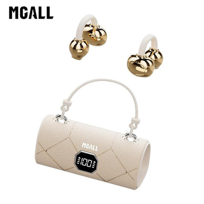 Fashionable Clip-On Wireless Headphones with Handbag‑Style Light‑Luxury Leather Texture, Comfortable Fit, 2025 Bluetooth 6.0, LED HD Display, HiFi Sound, Sport & Travel Ready, Perfect Gift for Girlfrie