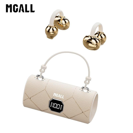 Fashionable Clip-On Wireless Headphones with Handbag‑Style Light‑Luxury Leather Texture, Comfortable Fit, 2025 Bluetooth 6.0, LED HD Display, HiFi Sound, Sport & Travel Ready, Perfect Gift for Girlfrie