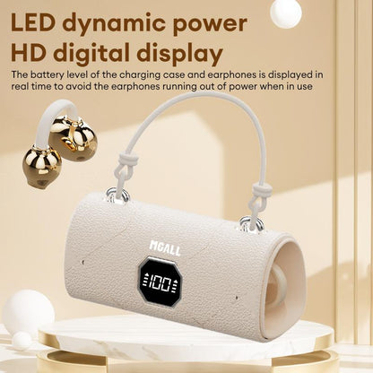 Fashionable Clip-On Wireless Headphones with Handbag‑Style Light‑Luxury Leather Texture, Comfortable Fit, 2025 Bluetooth 6.0, LED HD Display, HiFi Sound, Sport & Travel Ready, Perfect Gift for Girlfrie
