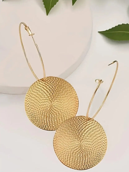 Fashionable Round Shaped Hoop Earrings, Circle Shape Earrings, Fashion Jewelry for Party, Daily Clothing Decor, Trendy All-match & Exquisite Jewelry for Birthday Gift