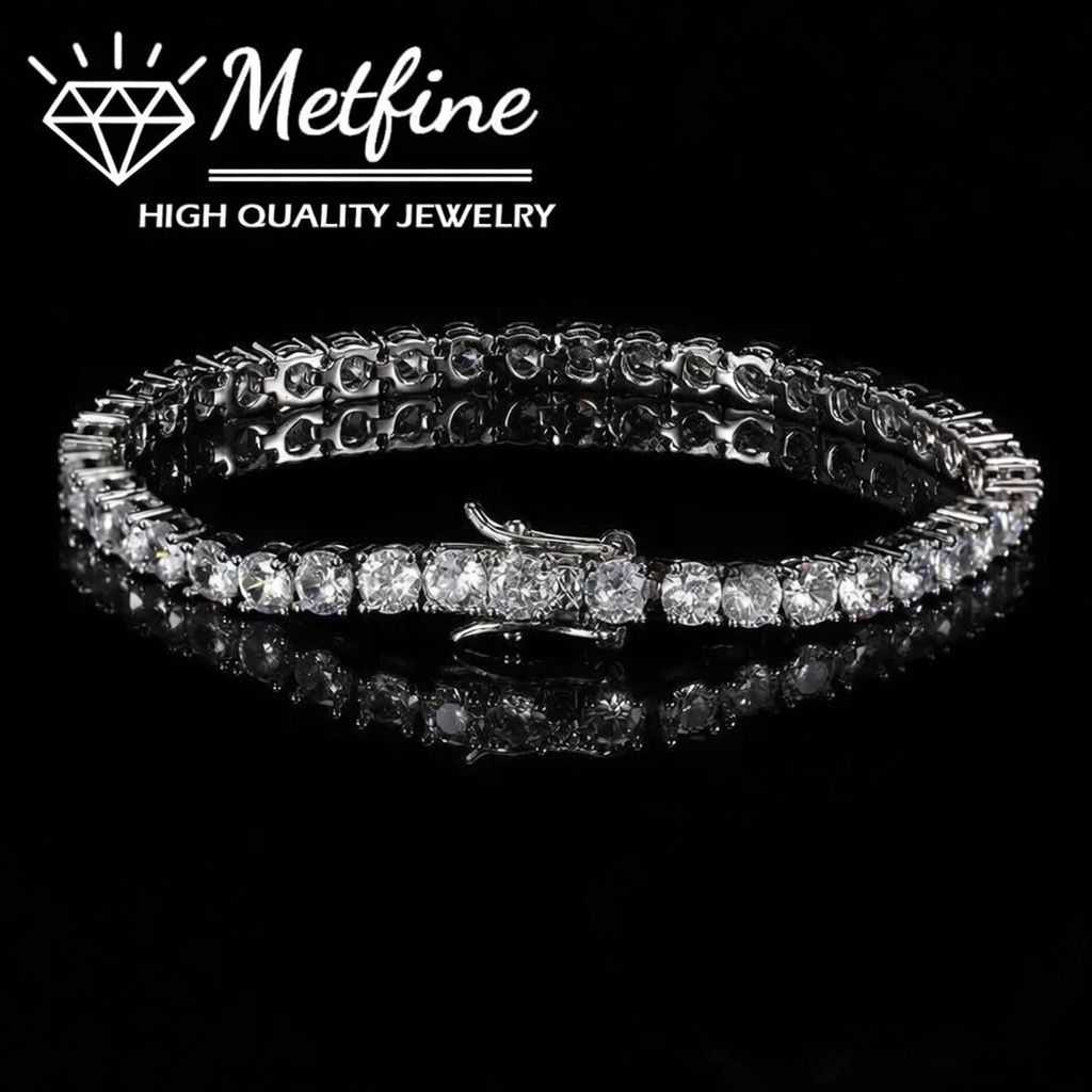 7.5 inches Men D Color VVS Round Cut 4mm Bracelets with Giftbox High Quality Jewelry