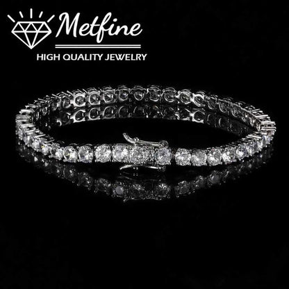 7.5 inches Men D Color VVS Round Cut 4mm Bracelets with Giftbox High Quality Jewelry