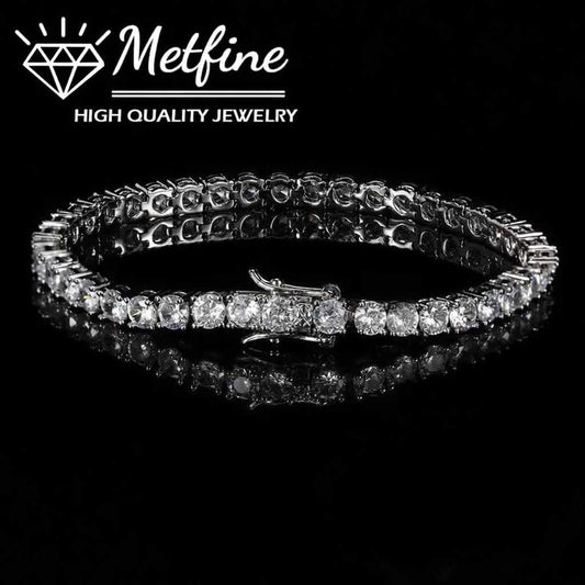 7.5 inches Men D Color VVS Round Cut 4mm Bracelets with Giftbox High Quality Jewelry
