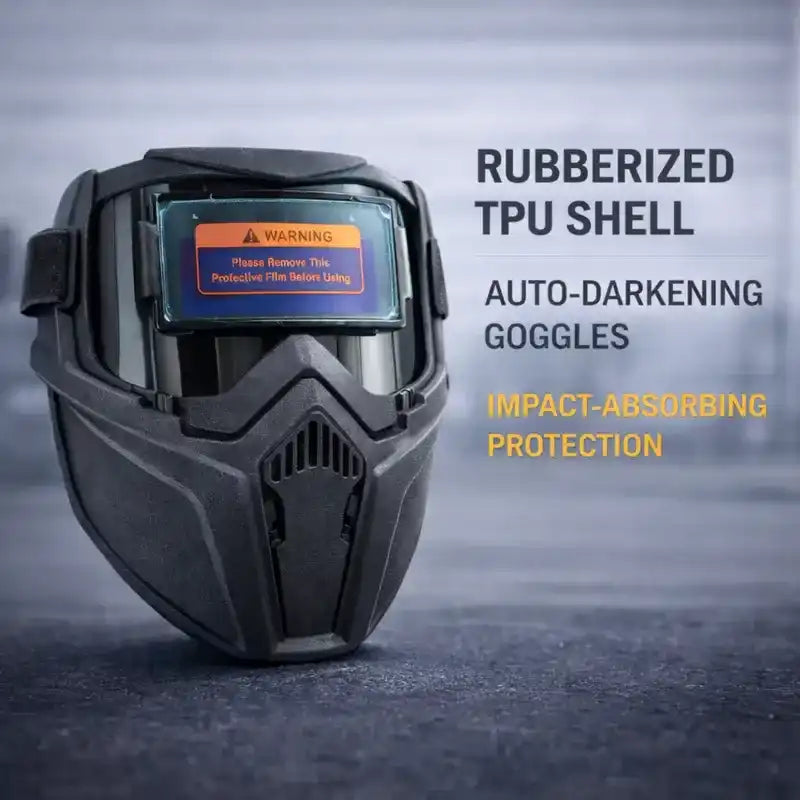 Auto Darkening Welding Helmet – Solar Welding Hood, Adjustable Shade 4/9-13 for TIG MIG ARC Welding, Approved Vented Hard Hat with LED Headlight, Plasma Cutting Table