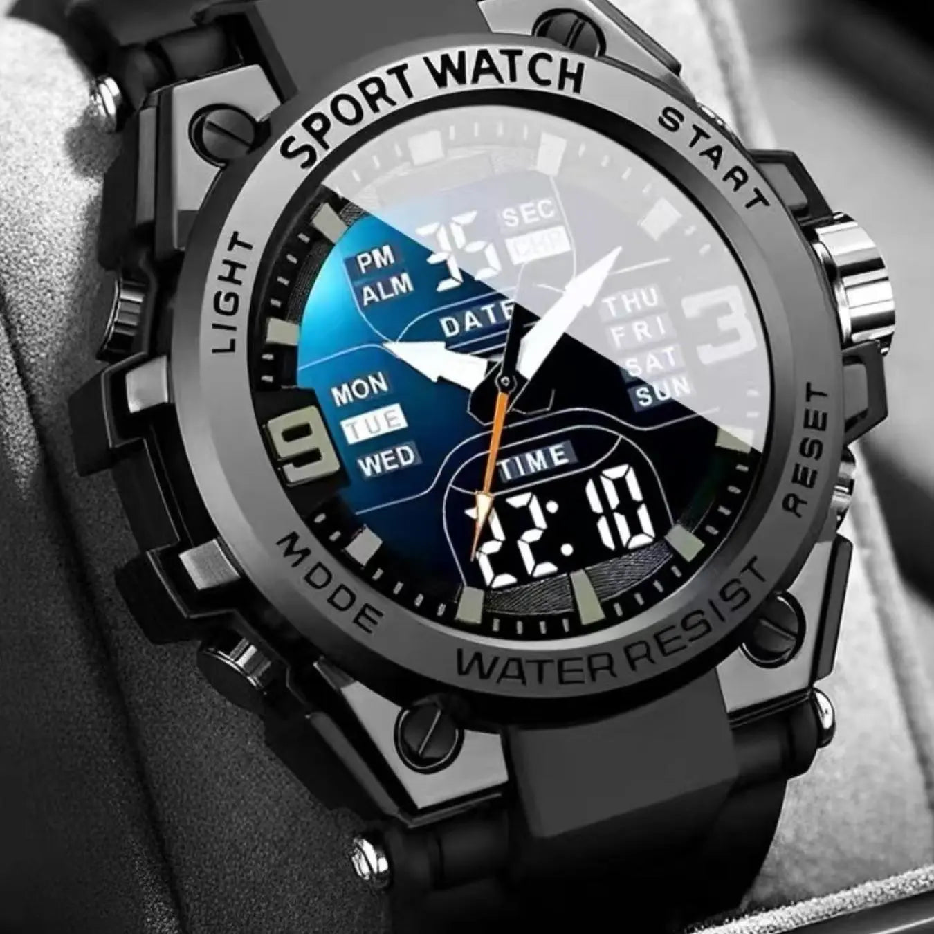 Men's Sporty Digital Watch, Fashionable Watch with Digital Display, Trendy Watch for Daily Life, Water Resistant Watch