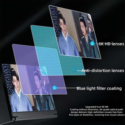 12"Mobile Phone Magnifier - Ultra-HD Screen Magnifier for Easy TV Viewing Orientation for Landscapes Use Eye Protection Full-Screen Mobile Phone Magnification