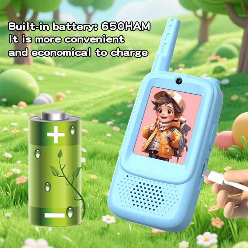ZealSound Rechargable 2-Pack Kids Video Walkie Talkies Toys with Camera- 3-5H Playtime, 500-1500ft Range, Clear Sound&4 Voice Changers, Volume Adjustable Perfect Gift for 3-12, Great for Outdoor Play & Indoor Fun, Holiday & Birthday & Christmas Presents