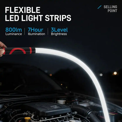 Bendable LED Flashlight Stick - 28" Flexible Design, 7-Hour Long Battery Life, High Lumens for Off-Road, Garage Mechanics, and Hard-to-Reach Areas Like Engine Bays tiktokshopspringglowup