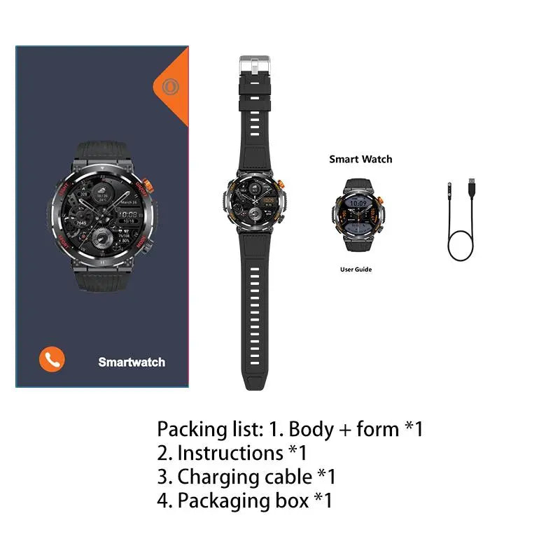 1.46 Inch HD Screen Smartwatch, Multi-functional Outdoor Sports Fitness Tracker, Wireless Receiving & Calling Multi-sport Mode Pedometer, Waterproof Watch with LED Light for Android/iOS Men & Women, Health Smartwatch