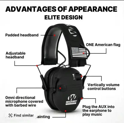 Electronic Hearing Protector, Noise Reduction Earmuffs, Head Mounted Wired Earmuffs, Hearing Protection Earphone for Outdoor Activities, Thanksgiving Day Gifts, Christmas Gifts.