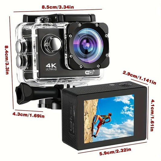 Wireless Action Camera with Ultra HD Video,20MP Photos, HDR, Daily Streaming,Stabilization,Vlogging Camera,Good Choice for Outdoorfun and Gift-giving