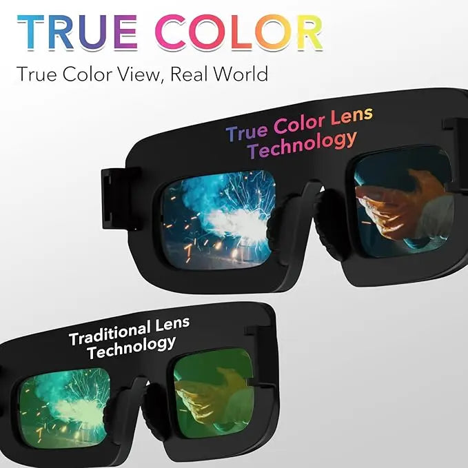 Auto-Darkening Welding Goggles | UV/IR Protection & 1/25000s Reaction - TIG/MIG/ARC Helmet with Clear Lens