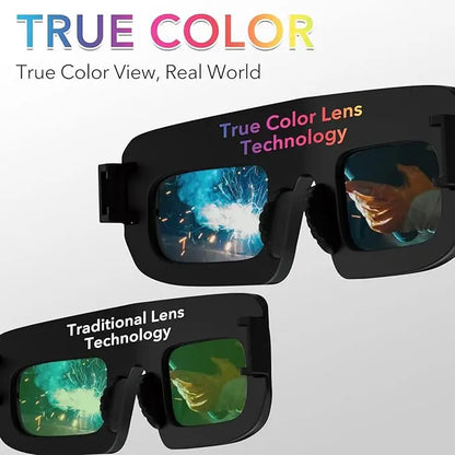 Auto-Darkening Welding Goggles | UV/IR Protection & 1/25000s Reaction - TIG/MIG/ARC Helmet with Clear Lens