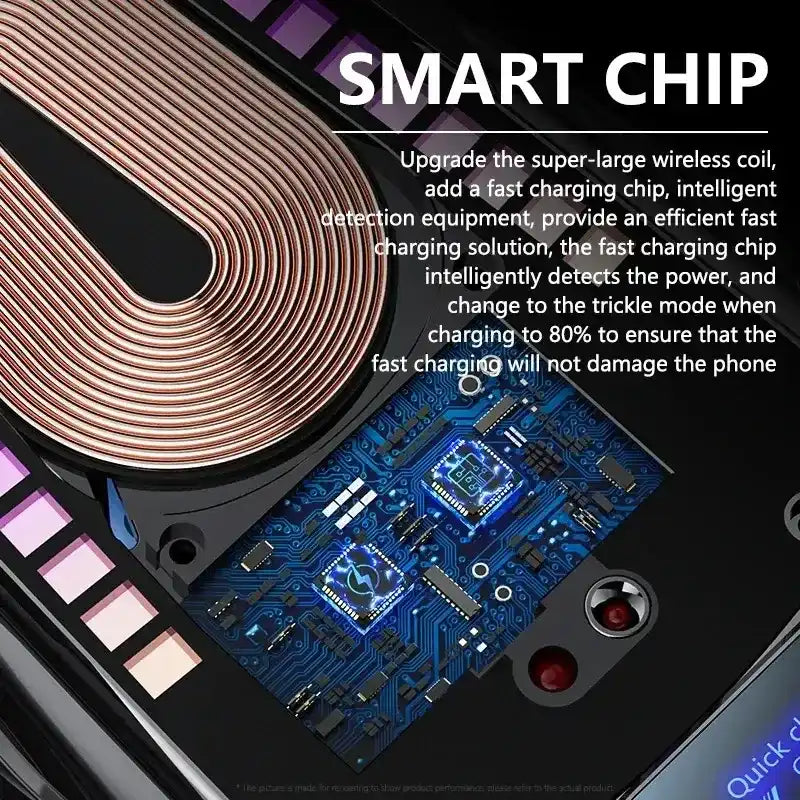 Wireless Charging Smart Rhythm Color Lights with Infrared Sensing, Adjustable Car Phone Holder & Retractable Stand for Music and Car Use magnetic phone holder, Car Wireless Charger, Wireless Fast Charging,summervibes