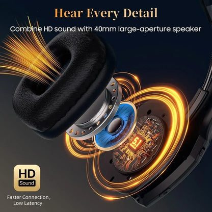 Bytewaveshop Trucker Bluetooth Headset, Wireless with Mic,Bluetooth Headset with ENC Dual Noise Cancelling Microphone & Mute Button, 55Hrs Working Time PC Headset for Cell Phones, Computer, Truck Driver Audio Headphone