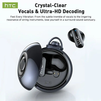 HTC NE71 Mini In-Ear True Wireless Earbuds - Bluetooth 6.0, Rechargeable, Waterproof, Touchscreen, Call-Ready Mic, Volume Control, Built-in Headset, Long Battery Life, for Office, Sports