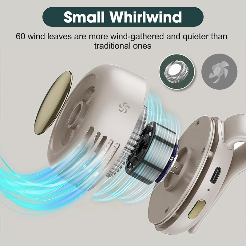 Portable Silent Mini Bladeless Electric Fan,Adjustable 3-speed Suspended Waist Fans,Phone Cooling Fan,Personal Fan,Rotating BodyFan Suitable for Outdoor Travel,fathersdaygift,rechargeable personal fan,handheld turbo fan,Perfect Gift