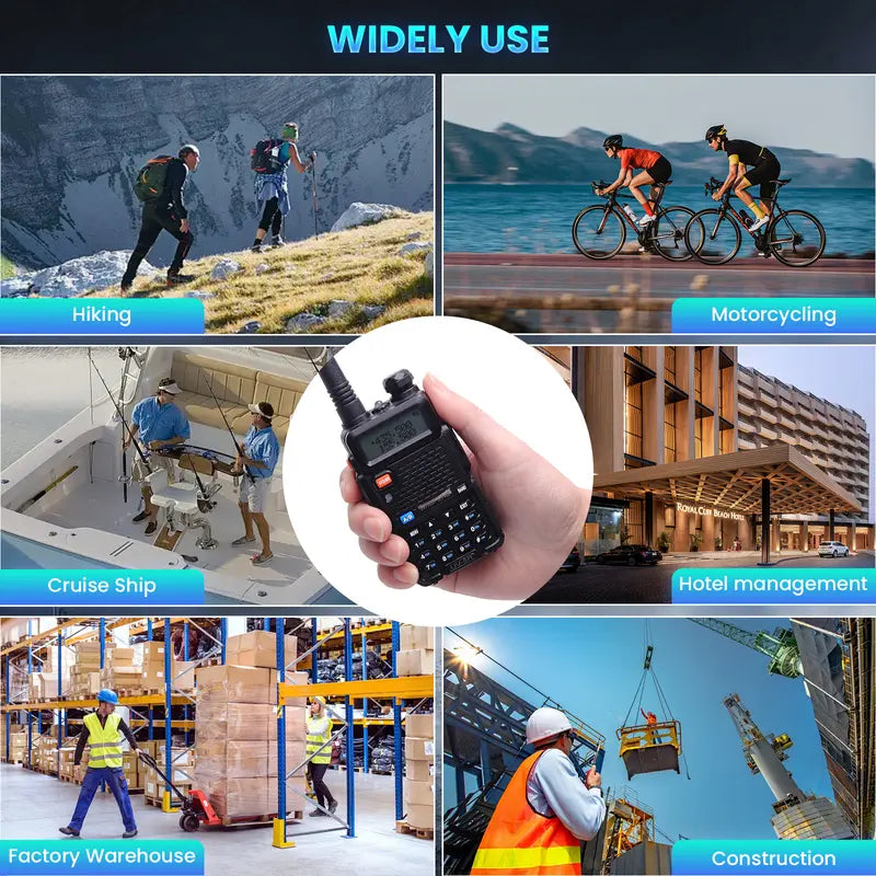 UV-5R Dual Band Two Way Radio Transceiver (2 Pack Full Kit), USB Charging Long Range Supports CHIRP Portable Handheld Walkie Talkie, Wireless Electronic Gadgets, Digital Intercom, Compact, Device, Remote, Durable Handheld Ham Radio Transceiver