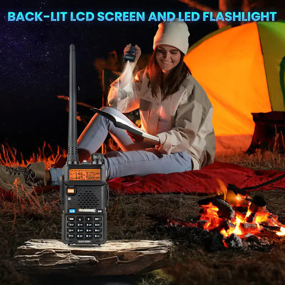 UV-5R Dual Band Two Way Radio Transceiver (2 Pack Full Kit), USB Charging Long Range Supports CHIRP Portable Handheld Walkie Talkie, Wireless Electronic Gadgets, Digital Intercom, Compact, Device, Remote, Durable Handheld Ham Radio Transceiver