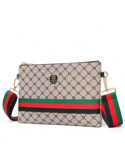 Men's Plaid Design Crossbody Bag with Wrist Strap, Fashionable Large Capacity Adjustable Shoulder Strap Bag for All Seasons