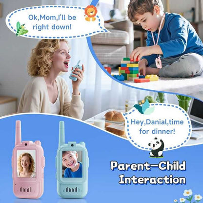 ZealSound Rechargable 2-Pack Kids Video Walkie Talkies Toys with Camera- 3-5H Playtime, 500-1500ft Range, Clear Sound&4 Voice Changers, Volume Adjustable Perfect Gift for 3-12, Great for Outdoor Play & Indoor Fun, Holiday & Birthday & Christmas Presents