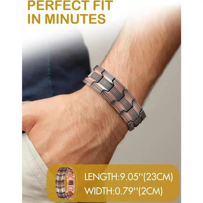 Copper Bracelet for Men, 3X Ultra Strength Magnetic Bracelets, 99.99% Pure Copper with 3500 Gauss Neodymium Magnets, Adjustable