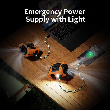 10000mAh/14500mAh Power Bank, Portable Waist Fan Clip-on Wearable Belt Personal Fan, Rechargeable Battery Operated With Flashlight Hands-Free 40H/67H Cooling, USB Cooling Fan For Outdoor