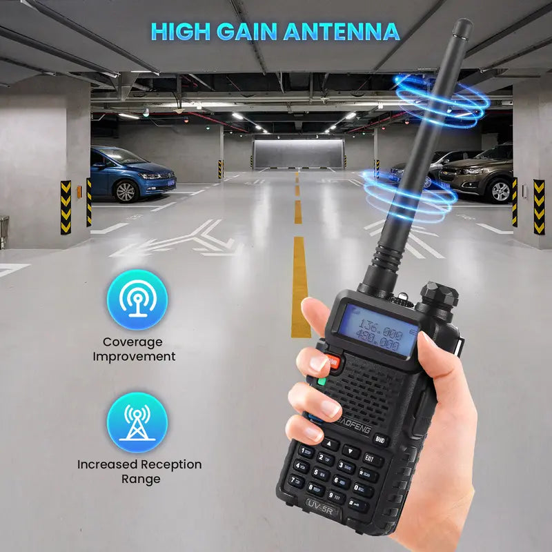 UV-5R Dual Band Two Way Radio Transceiver (2 Pack Full Kit), USB Charging Long Range Supports CHIRP Portable Handheld Walkie Talkie, Wireless Electronic Gadgets, Digital Intercom, Compact, Device, Remote, Durable Handheld Ham Radio Transceiver