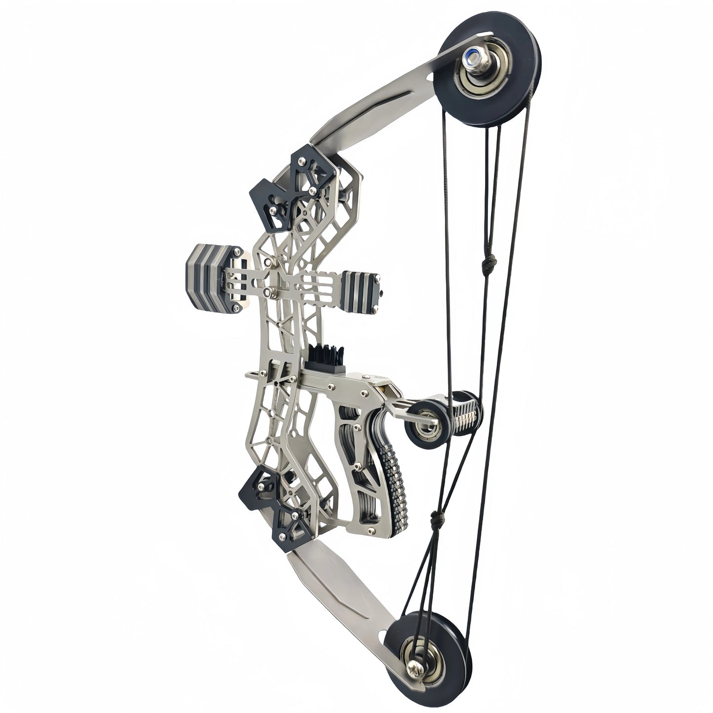 Sport-Partner Stainless Steel Mini Composite Bow and Arrow Toy Set with 8 Arrows Ideal for Beginners Practice Archery Compact Durable Gift Compound Bow