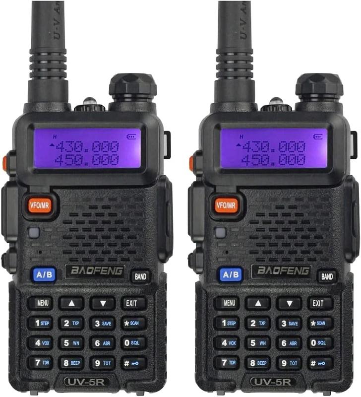 UV-5R Dual Band Two Way Radio Transceiver (2 Pack Full Kit), USB Charging Long Range Supports CHIRP Portable Handheld Walkie Talkie, Wireless Electronic Gadgets, Digital Intercom, Compact, Device, Remote, Durable Handheld Ham Radio Transceiver