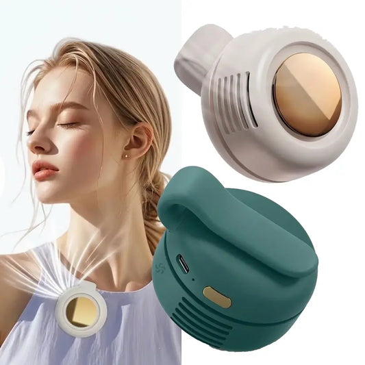 Portable Silent Mini Bladeless Electric Fan Adjustable 3-speed Waist Fans Rechargeable Personal Fan USB Protection Perfect Gift for Outdoor Trave