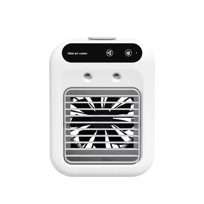 1pc Rechargeable Mini Air Conditioner Portable Water Cooling Fan Humidifier Purifier Desktop Air Cooler Fan for Office Desktop