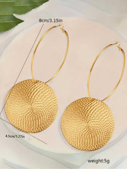 Fashionable Round Shaped Hoop Earrings, Circle Shape Earrings, Fashion Jewelry for Party, Daily Clothing Decor, Trendy All-match & Exquisite Jewelry for Birthday Gift